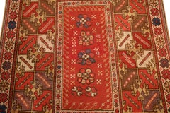 Turkish Antique Rug, Red Ivory Aubergine - 4 x 6