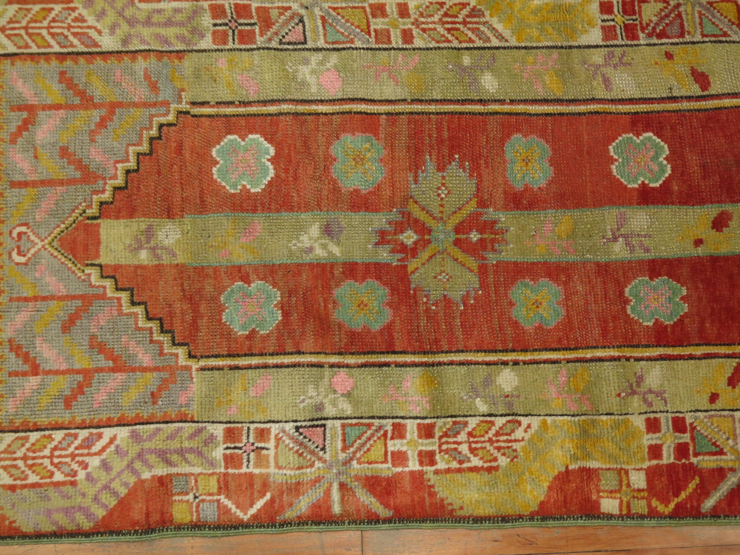 Egyptian Revival Turkish Antique Scatter Rug