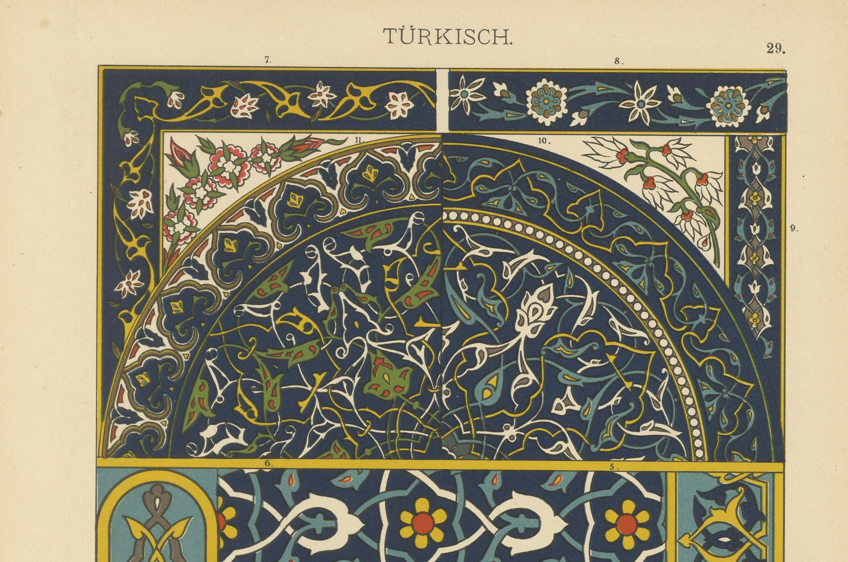 Paper Turkish Architectural Ornamentation in Glazed Ceramics from Ornamentenschatz For Sale