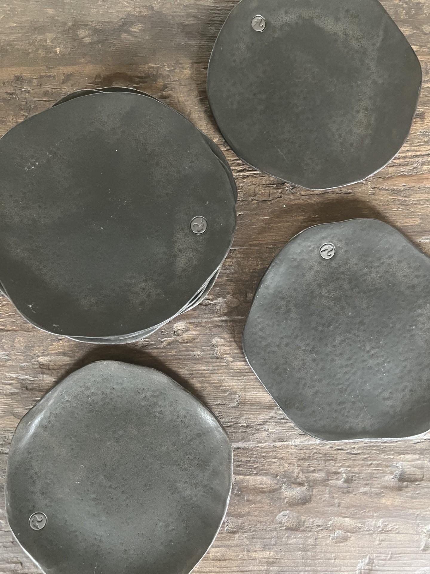 Set of 12 Artisan Hand Made Wabi Sabi Style side Plates from Turkey  For Sale 1