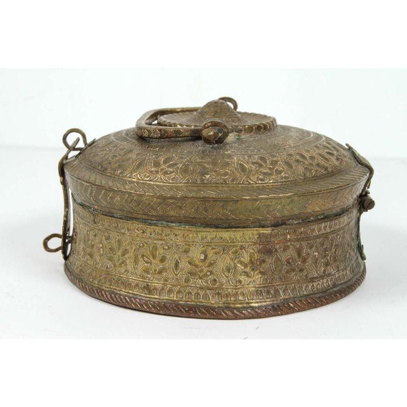 Moorish Turkish Brass Box with Lid