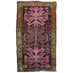 Turkish Brown Pink Vintage Rug