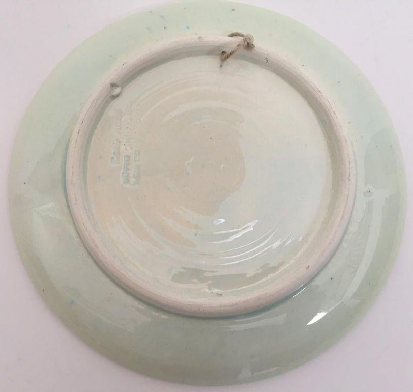 Plato de cerámica turca con diseño floral de Iznik pintado a mano Años 50 Pintado a mano en venta