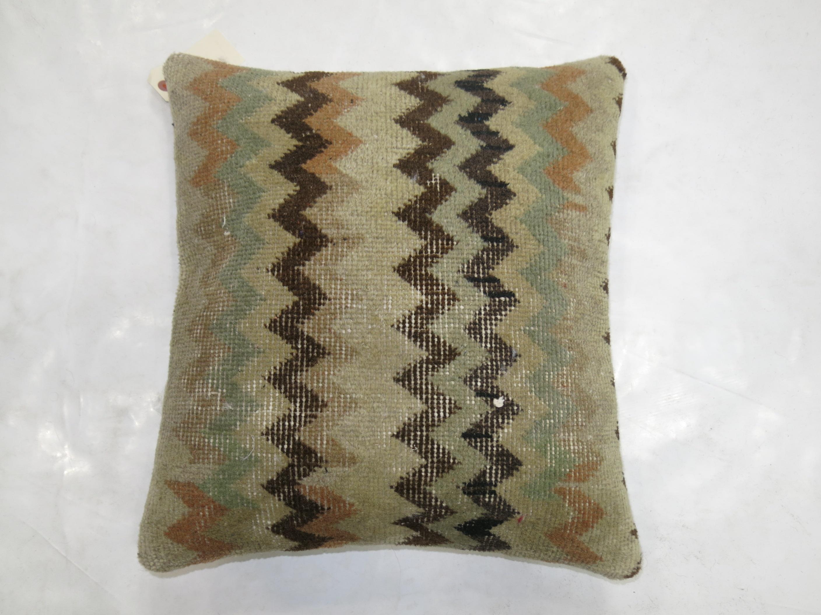 Mission Turkish Chevron Rug Pillow For Sale