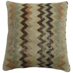 Vintage Turkish Chevron Rug Pillow