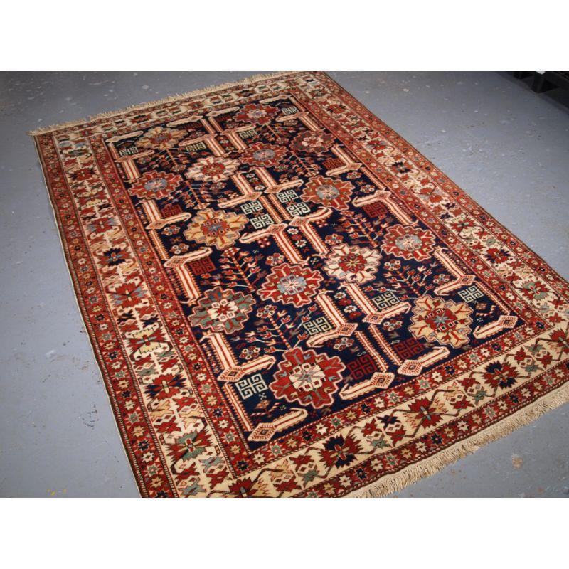 A very high quality Turkish copy of a classic 19th century Caucasian Shirvan rug with the Afshan design.

This hand knotted Turkish rug is very well made and a good copy of a 19th century Caucasian Shirvan Afshan rug. The colours used are faithful