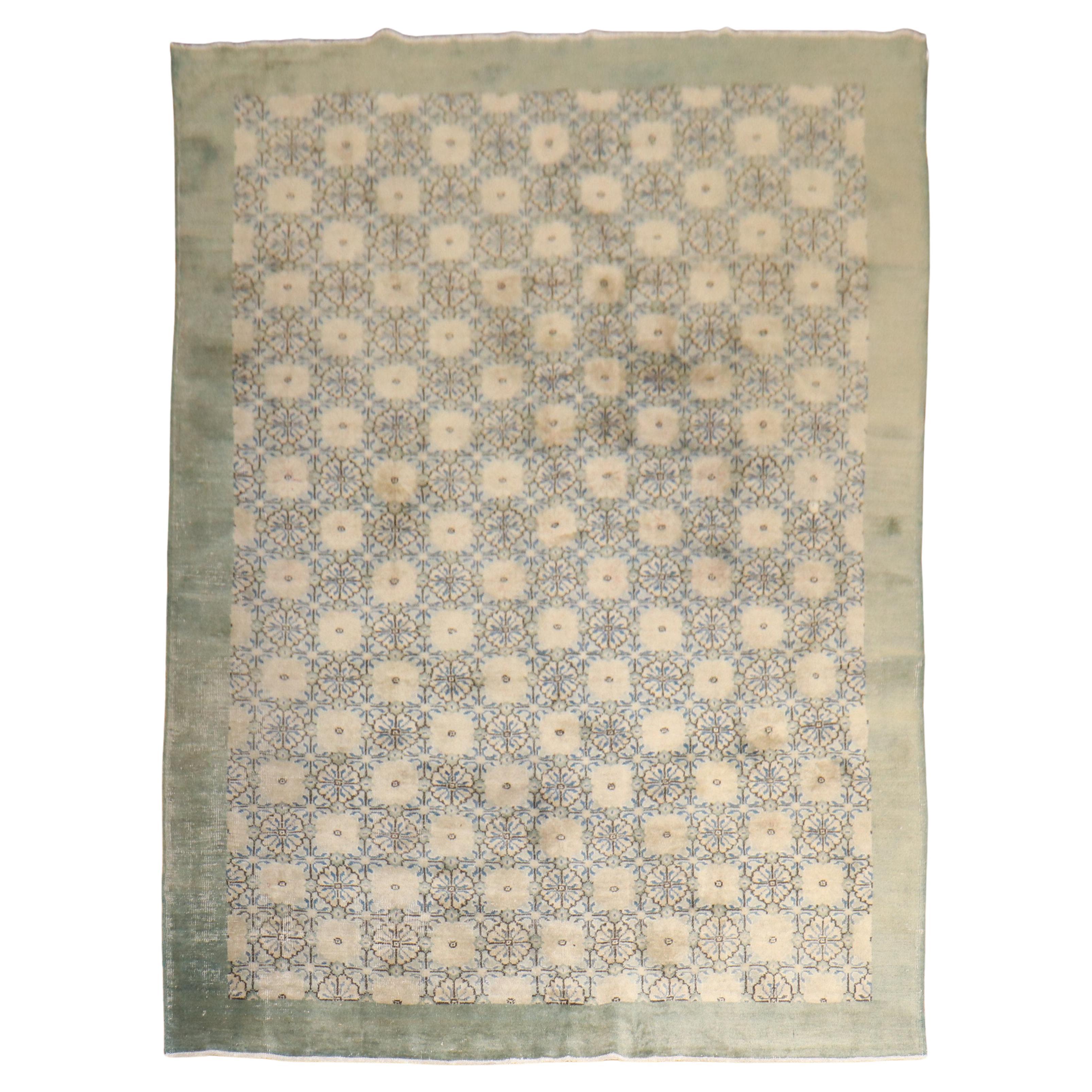Zabihi Collection Mid Century Turkish Deco Rug For Sale