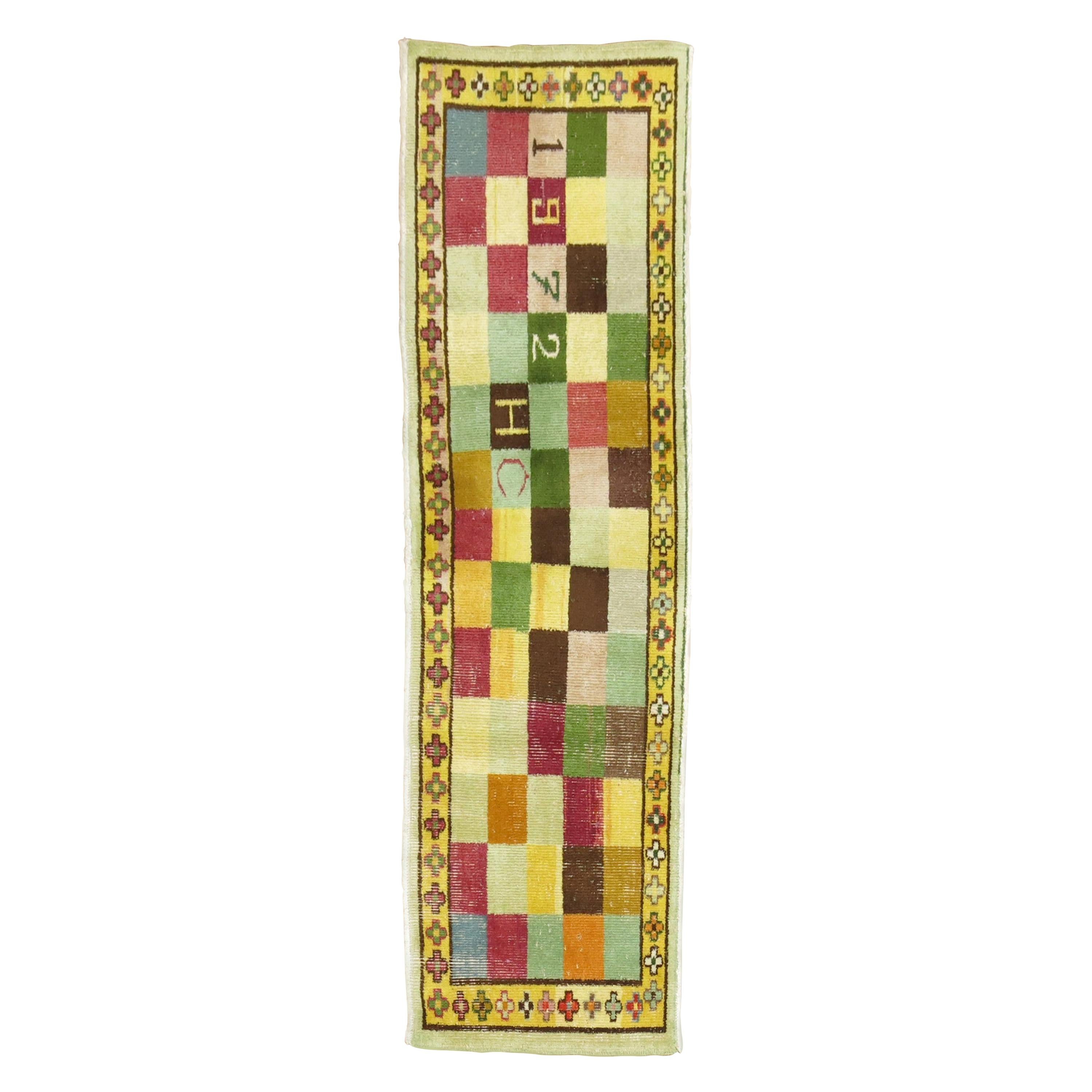 Turkish Deco Runner Dated 1972 For Sale