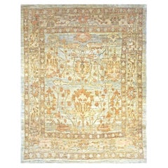 Tapis en laine turque Donegal 10X13 Tan, Blue & Rust Fait à la main