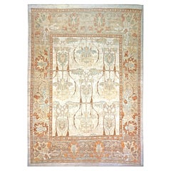 Turkish Donegal Wool & Hemp 13x18 Ivory, Tan & Rust Handmade Oversized Area Rug
