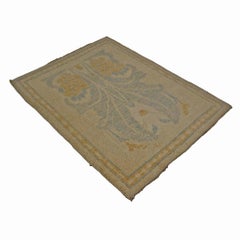 Tapis Donegal Turc Laine & Hempe 3x4 Tan & Light Blue Fait à la main