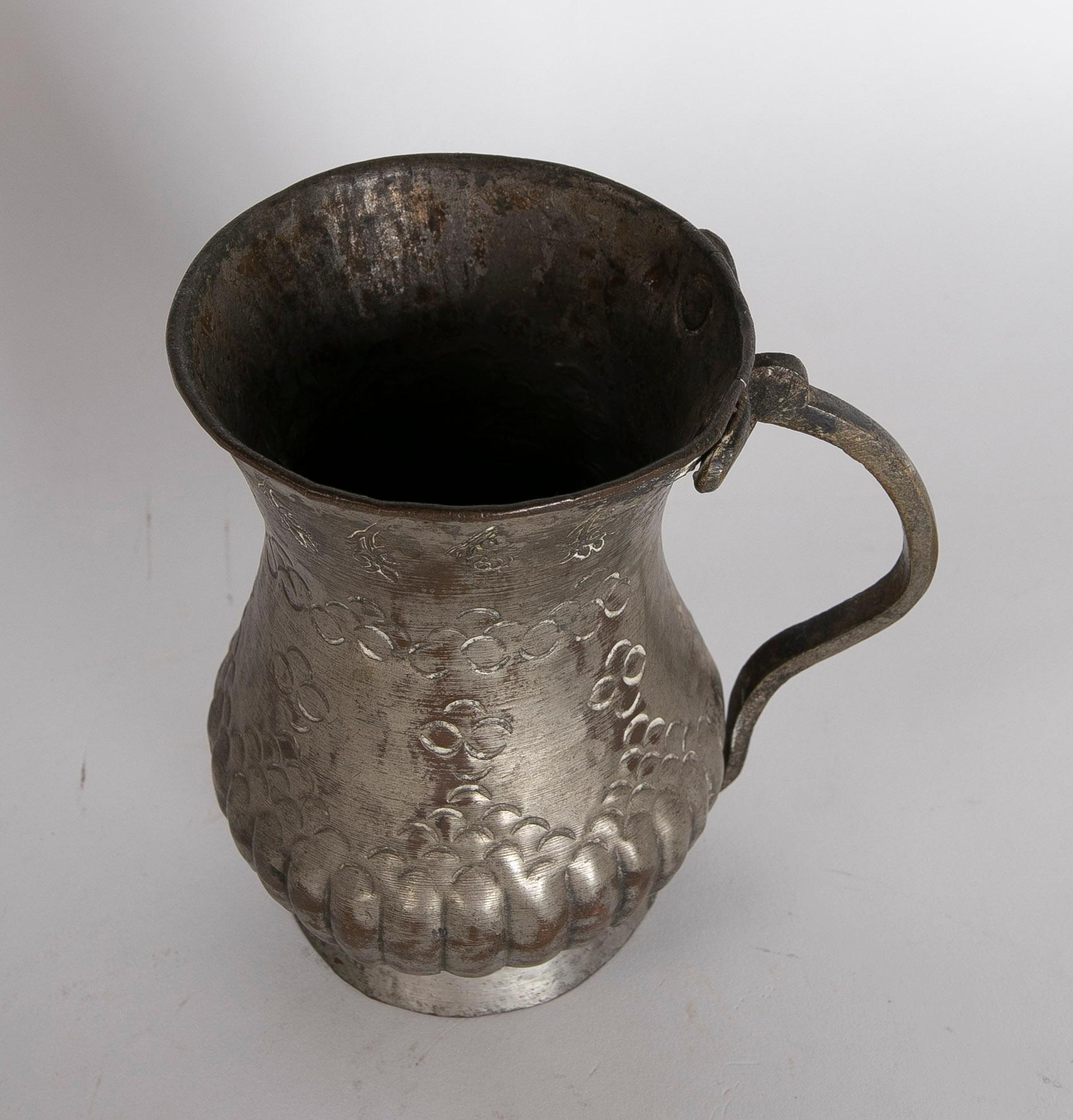 Turkish Embossed Copper Jug with Handle 5