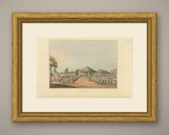Turkish Encampment with Ceremonial Pavilions, Antique Aquatint, 1809