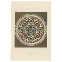 Türkischer Fayence-Teller mit stilisiertem Blumenmedaillon - J. Lessing, Berlin 1890