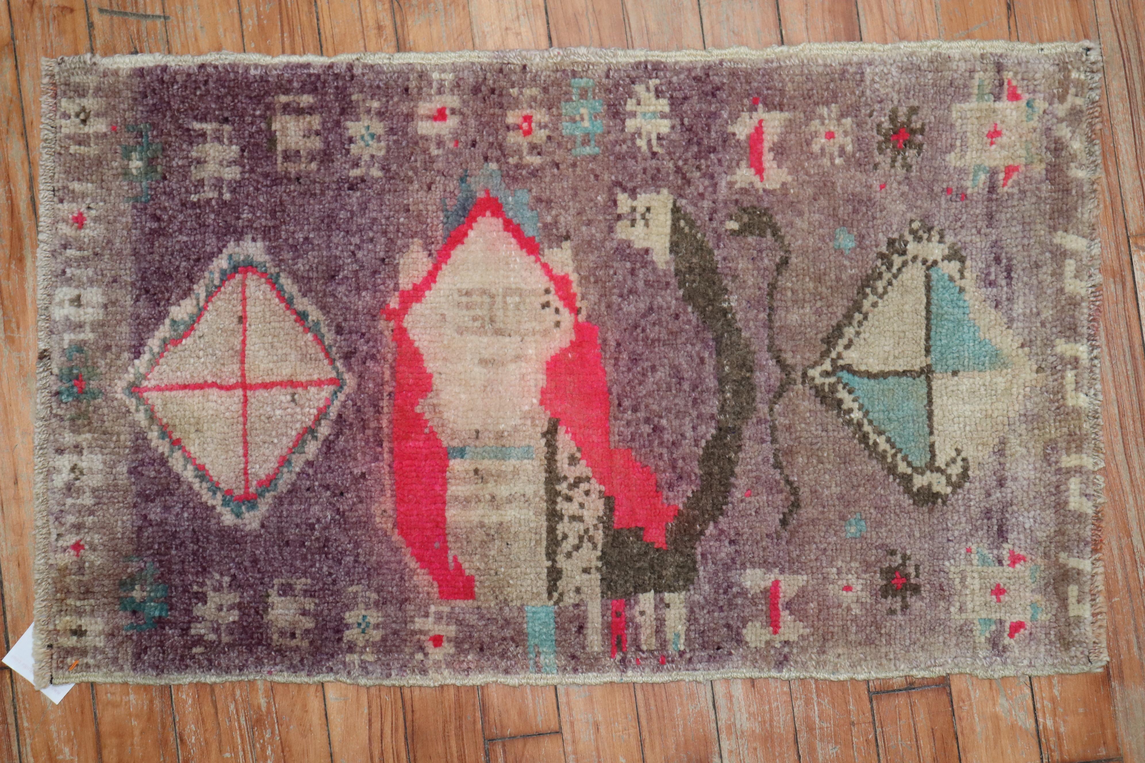 Turkish Figural 20th Century Rug For Sale 1