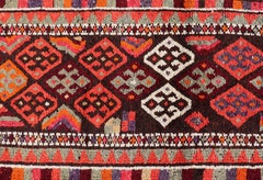 Turkish Geometric Kurdish Design Vintage Runner With All-Over Tribal Design