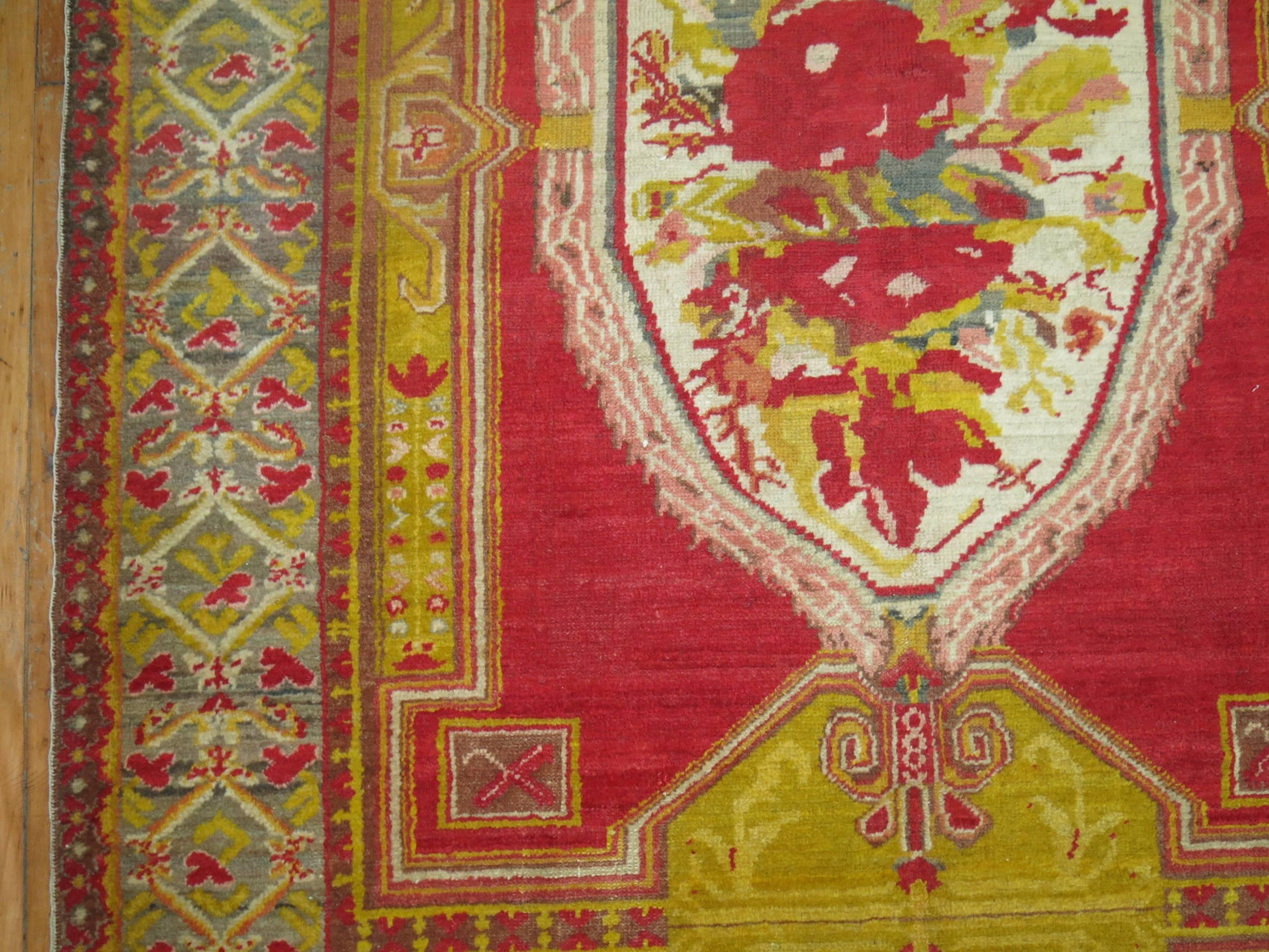 Turkish Ghiordes Gallery Rug For Sale 6