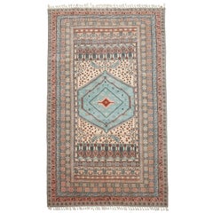 Turkish Ghiordes Oushak Rug with Pastel Colors