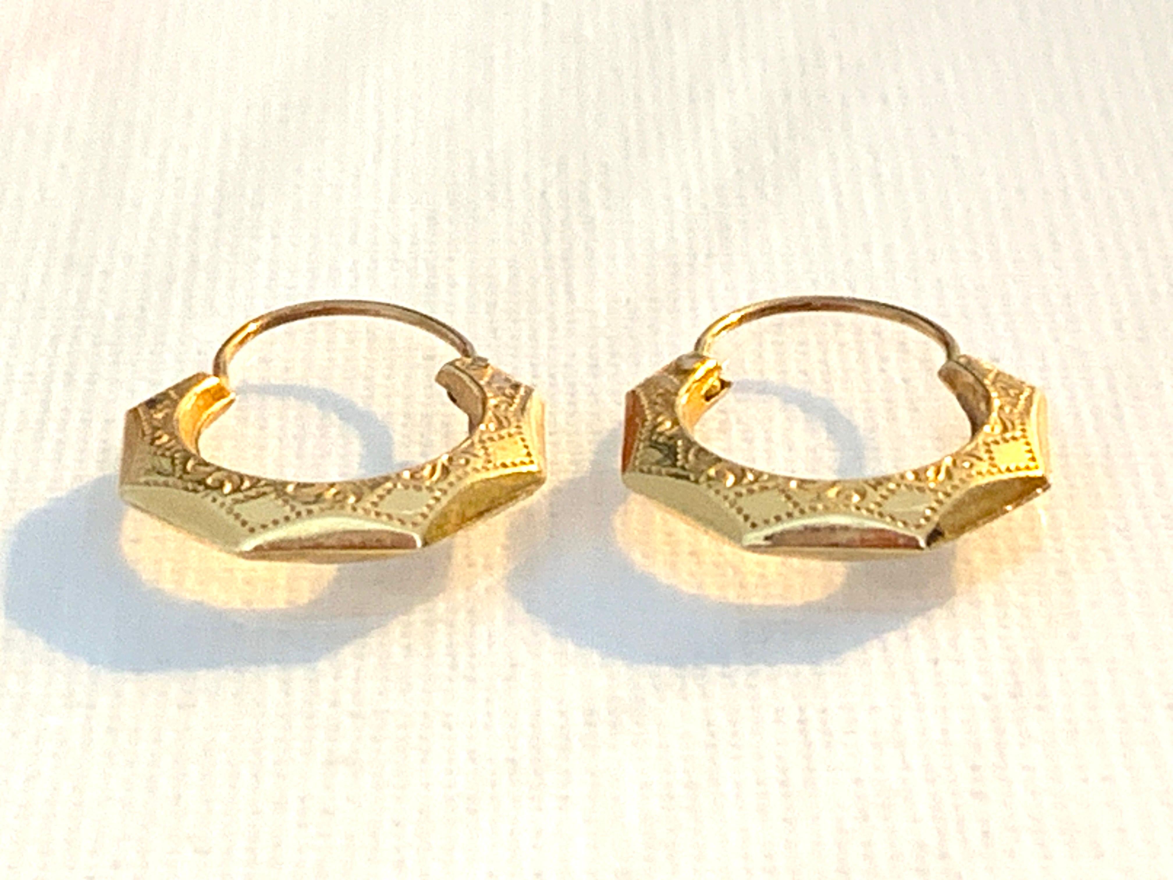 Artist Turkish Gold Handcrafted Vintage creoles