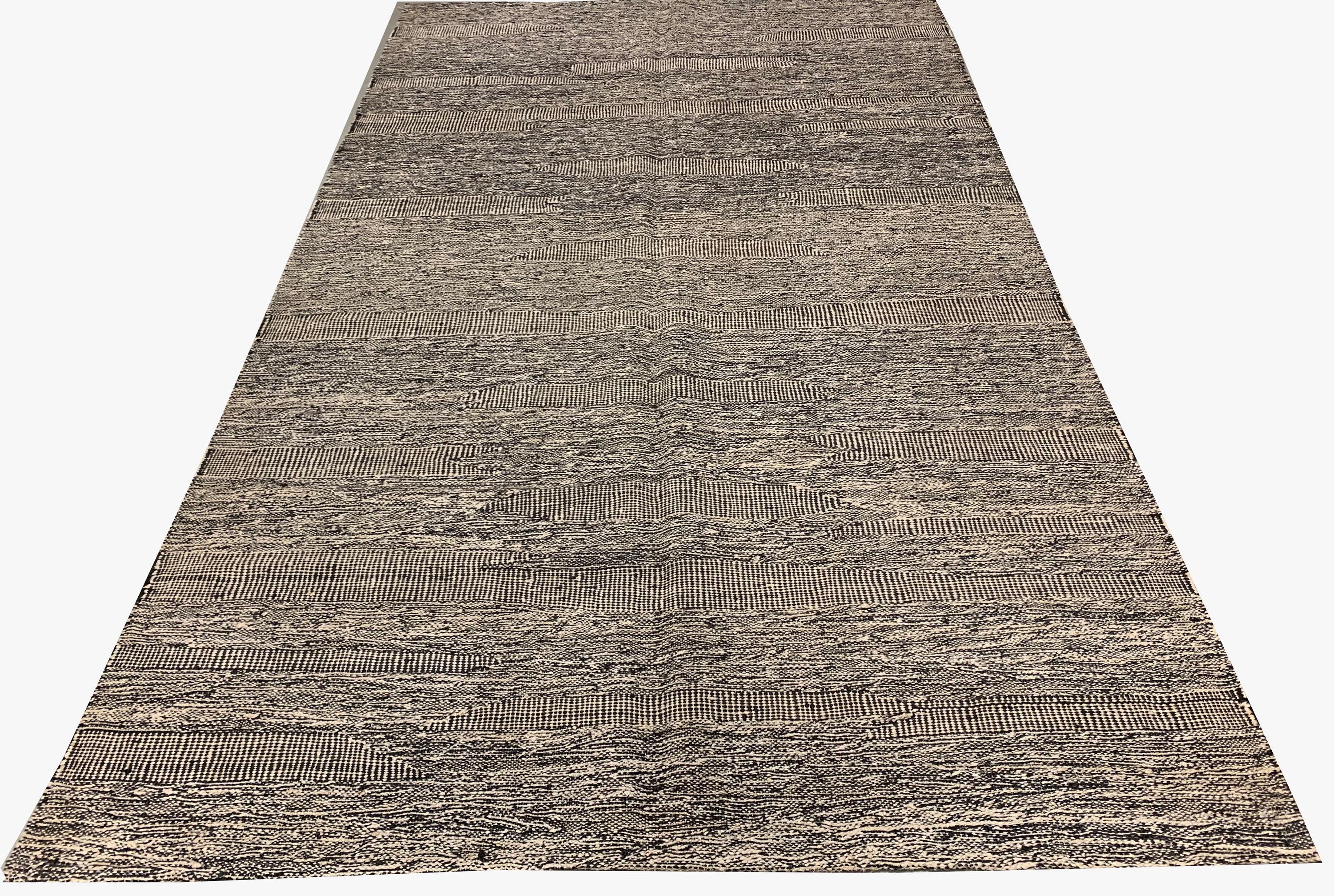 Türkischer grauer Flachgewebe-Kelim-Teppich  5' x 8' (Wolle) im Angebot