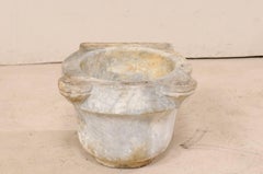 Turkish Hammam Hand-Carved Marble Wash Basin from the 19th Century