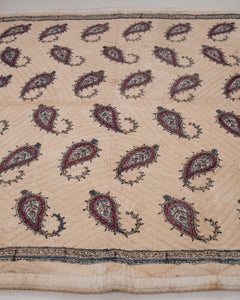 Turkish Hand Block Printed Quilt, yorgan, Turkey, Early 20th C.