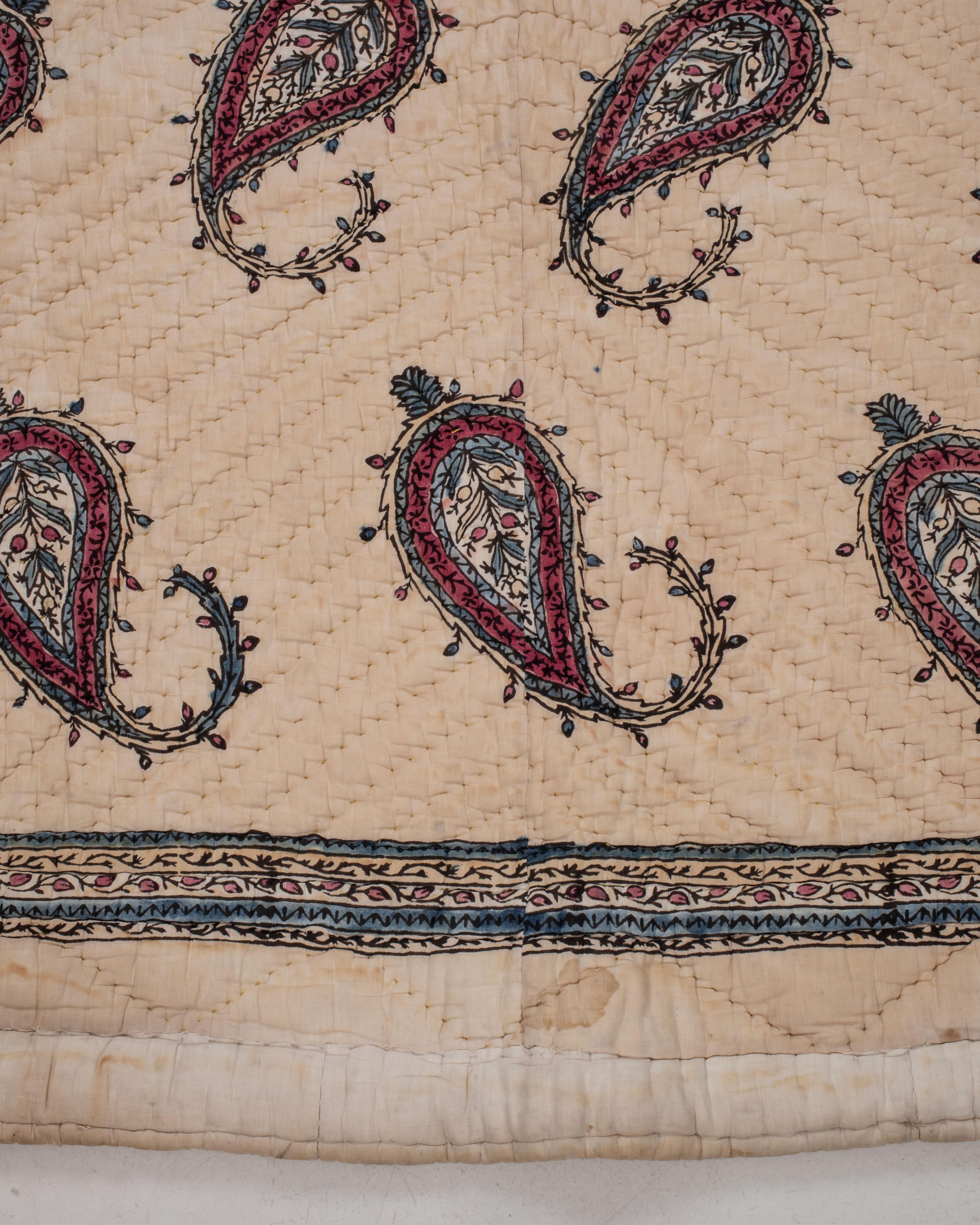 Colcha turca estampada a mano, yorgan, Turquía, principios del siglo XX. Arte popular en venta