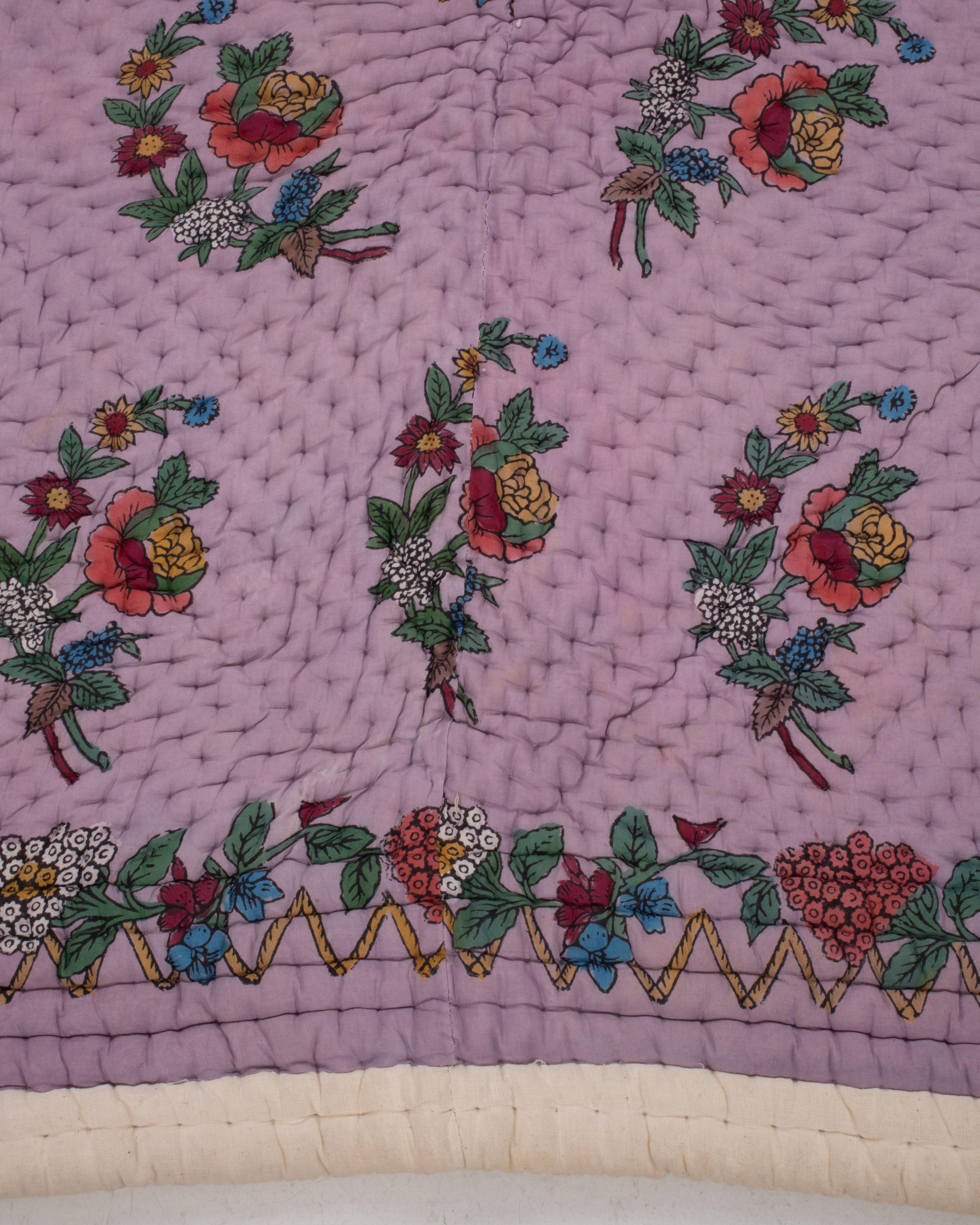 Colcha turca estampada a mano, yorgan, Turquía, principios del siglo XX. Acolchado en venta
