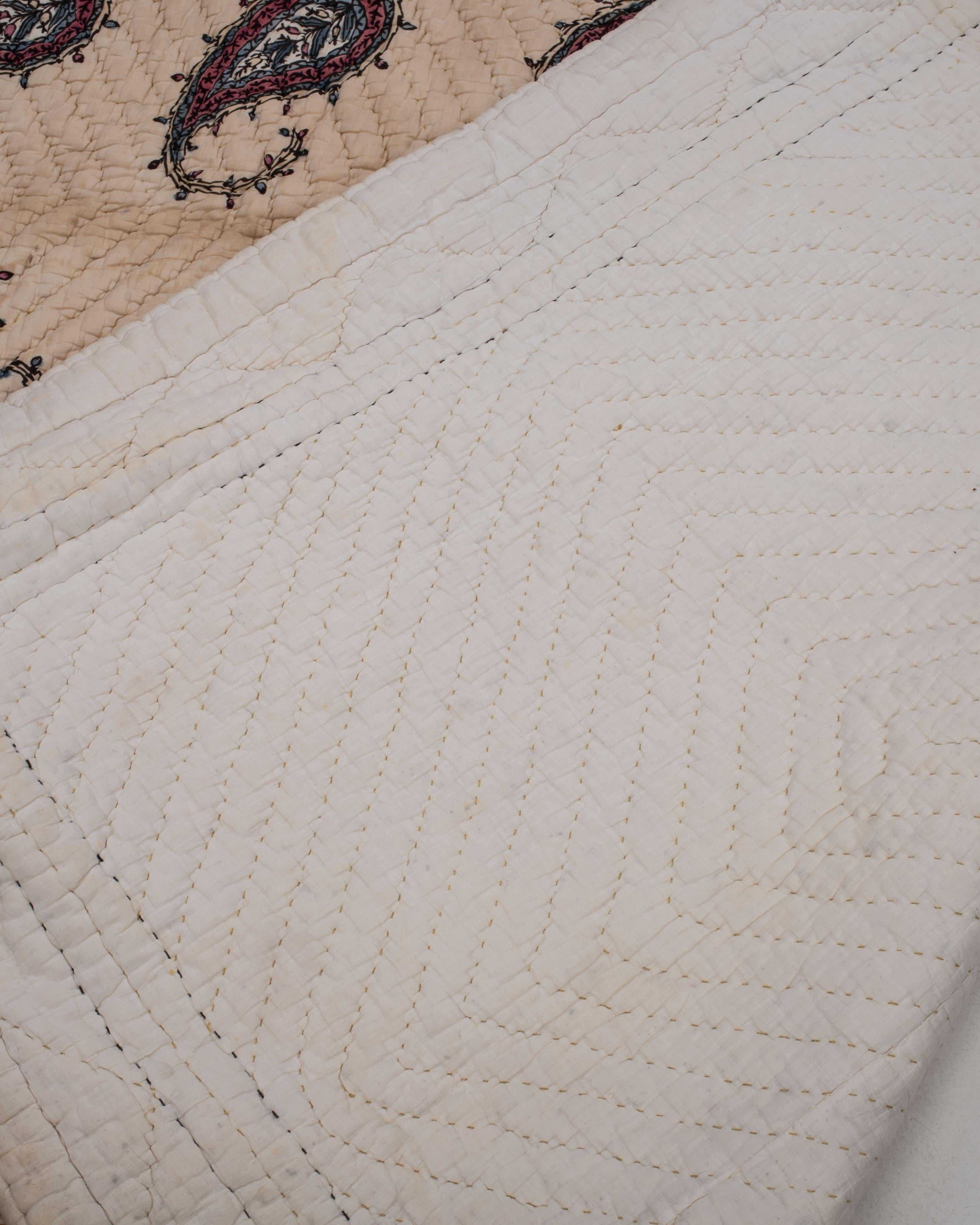 Colcha turca estampada a mano, yorgan, Turquía, principios del siglo XX. Algodón en venta