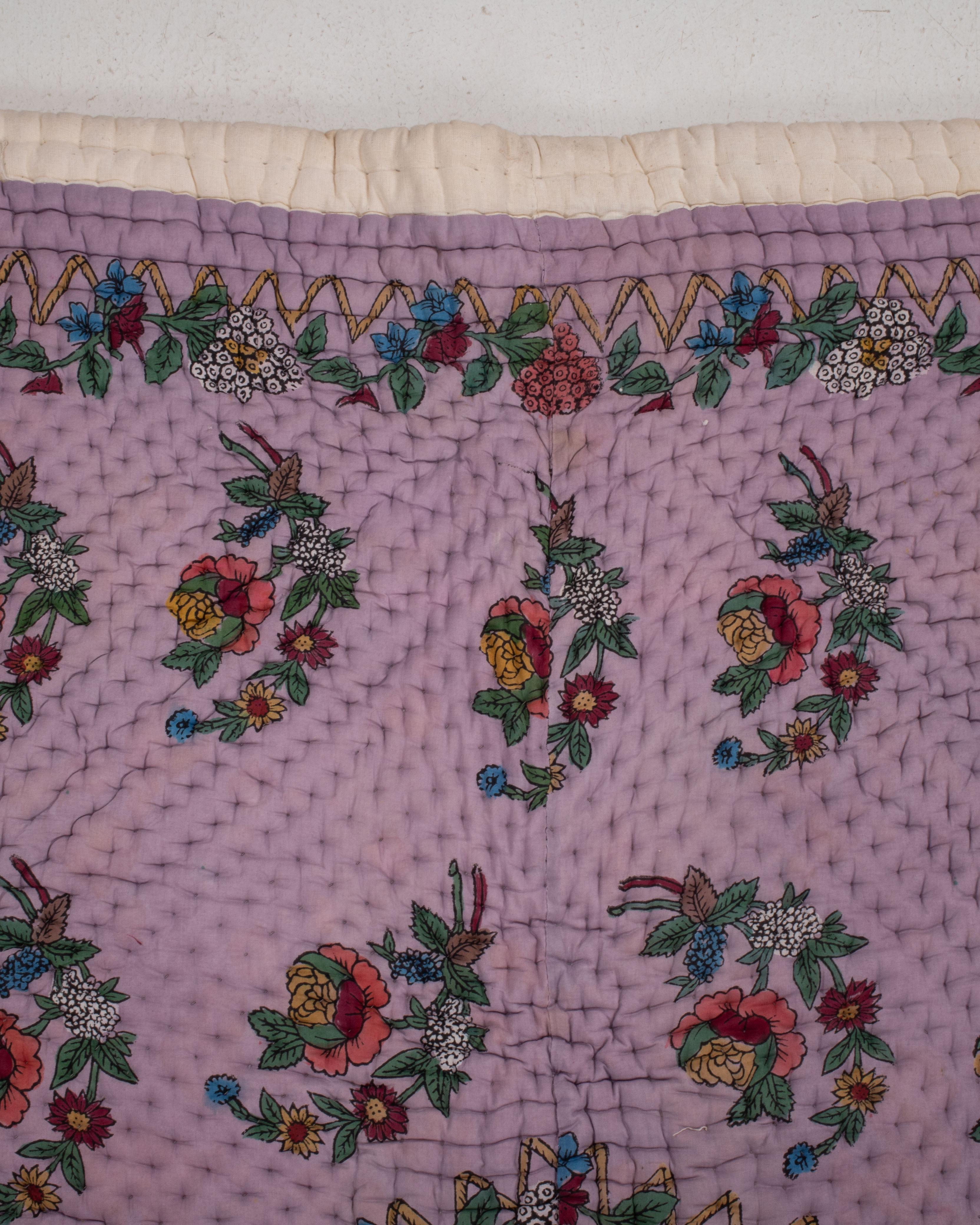 Colcha turca estampada a mano, yorgan, Turquía, principios del siglo XX. en venta 1