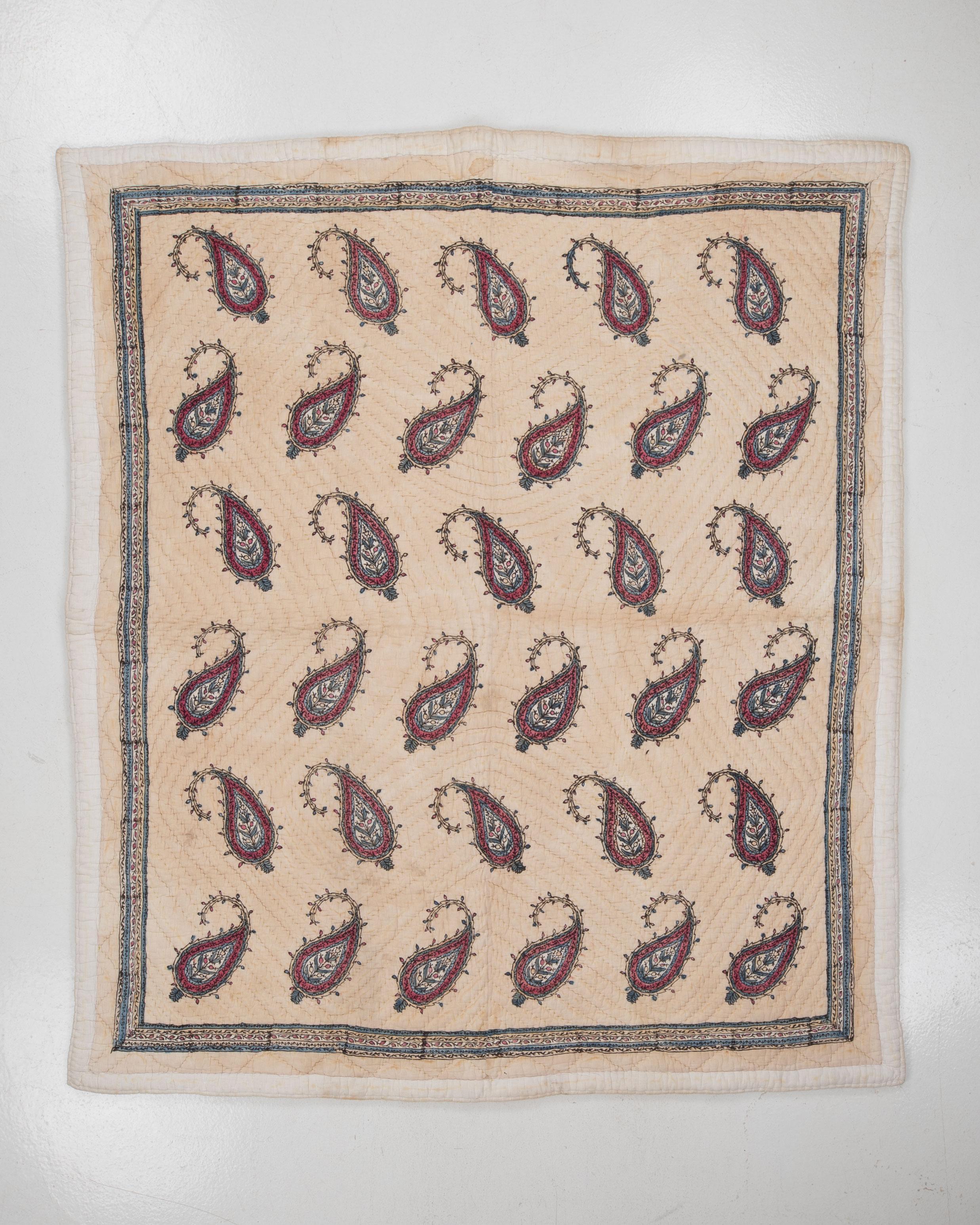 Colcha turca estampada a mano, yorgan, Turquía, principios del siglo XX. en venta 1