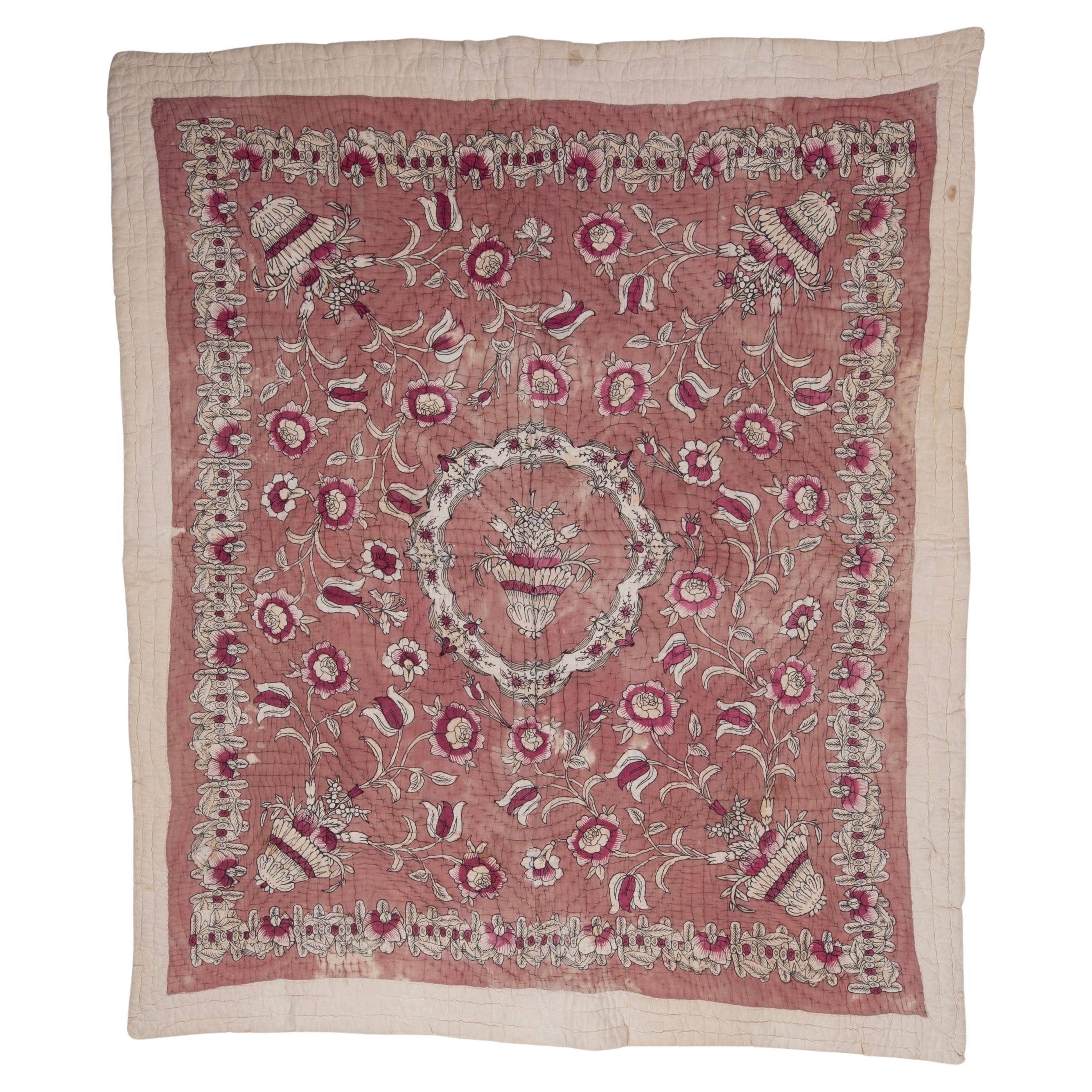 Colcha turca estampada a mano, yorgan, Turquía, principios del siglo XX.