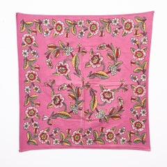 Turkish Hand Block Printed Square Panel, Bokhca, 1st Half 20th Century