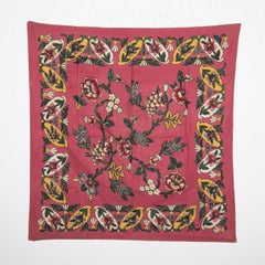 Turkish Hand Block Printed Square Panel, Bokhca, 1st Half 20th Century
