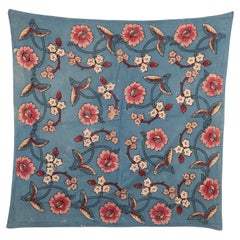 Antique Turkish Hand Block Printed Square Panel, Bokhca, 1st Half 20th Century