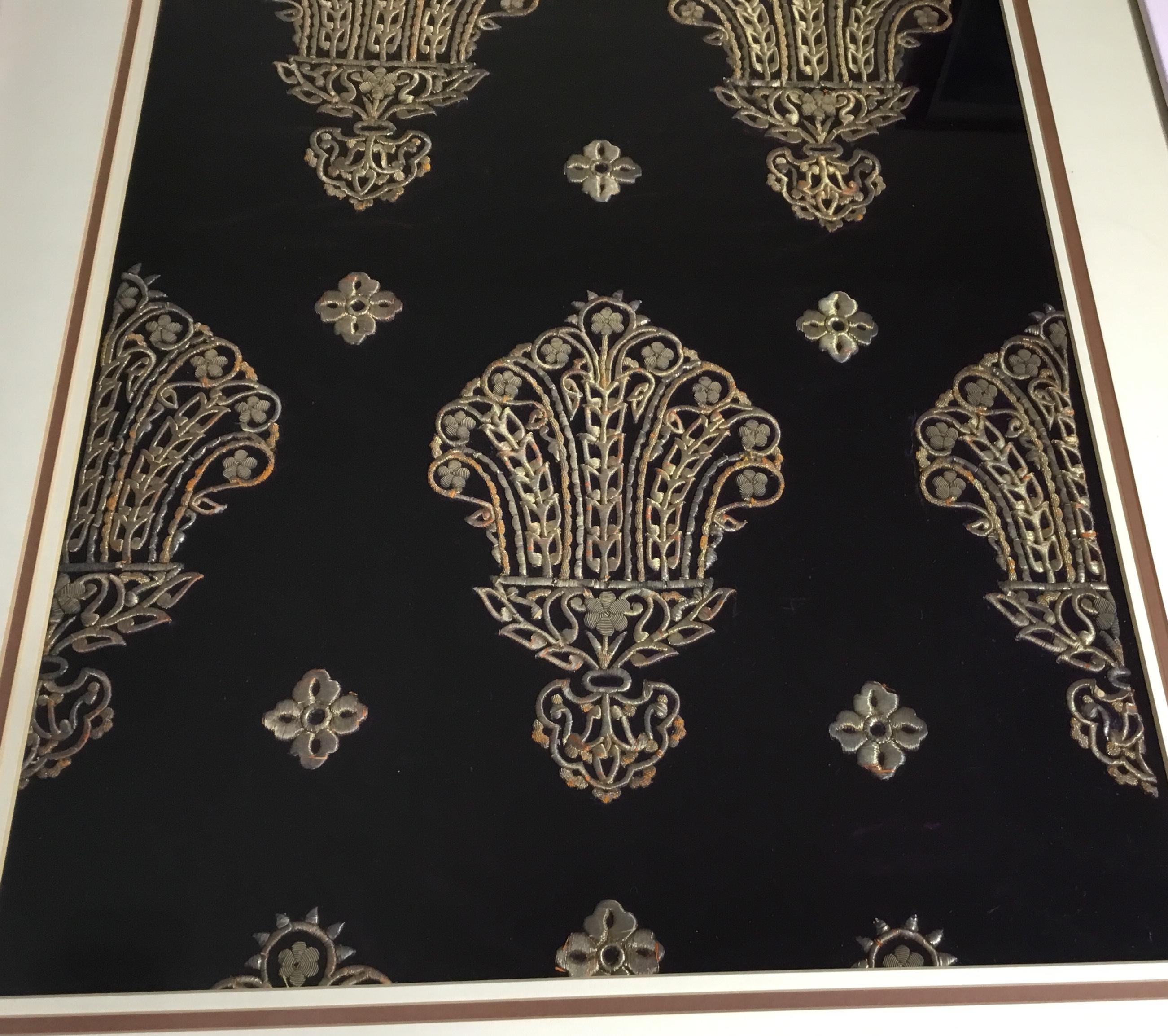 Turkish Hand Embroidery Textile in Shadowbox For Sale 1