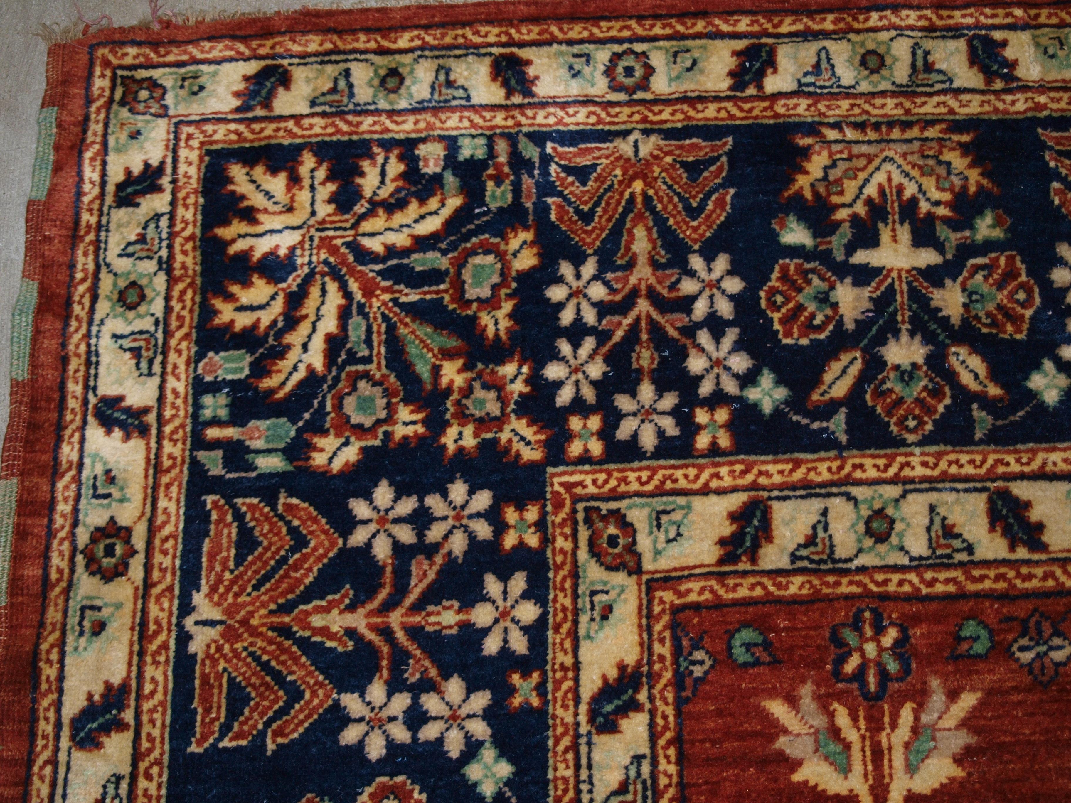 Wool Turkish Hand Woven Carpet, a Recent Copy of a 19th century Mogul Carpet For Sale