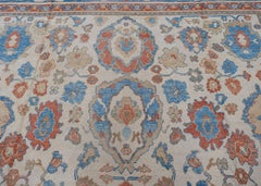 Turkish Handmade Oushak Rug Floral Geometric Design Rug 13' x 16'2"