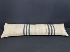 Kissenbezug aus türkischem Hanf, naturbeige-schwarz  12"x46" #30311
