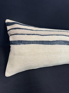 Turkish Hemp Pillow Cushion Natural Beige Black Cushion Cover  14"x40" #30431