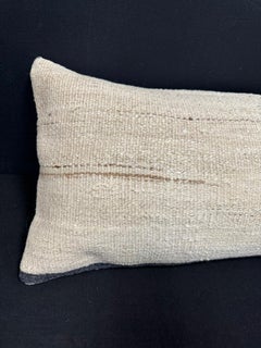 Turkish Hemp Pillow Cushion Natural Beige Black Cushion Cover  14"x40" #30433