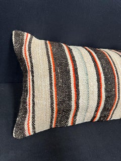 Turkish Hemp Pillow Cushion Natural Beige Black Cushion Cover  14"x40" #30453