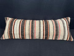 Turkish Hemp Pillow Cushion Natural Beige Black Cushion Cover  14"x40" #30453