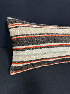 Turkish Hemp Pillow Cushion Natural Beige Black Cushion Cover  14"x40" #30493
