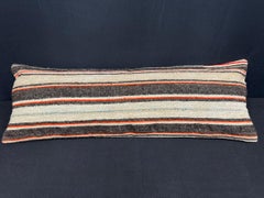 Turkish Hemp Pillow Cushion Natural Beige Black Cushion Cover  14"x40" #30493