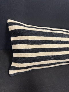 Turkish Hemp Pillow Cushion Natural Beige Black Cushion Cover  14"x40" #30509