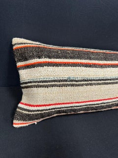Turkish Hemp Pillow Cushion Natural Beige Black Cushion Cover  14"x40" #30519