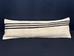 Turkish Hemp Pillow Cushion Natural Beige Black Cushion Cover  14"x45" #18009
