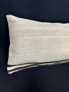 Turkish Hemp Pillow Cushion Natural Beige Black Cushion Cover  14"x45" #18059
