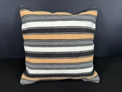 Turkish Hemp Pillow Cushion Natural Beige Black Cushion Cover  20"x20" #18143